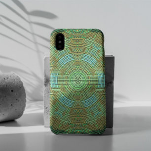 Capa Para iPhone 11 Weave Mandala Green e Orange
