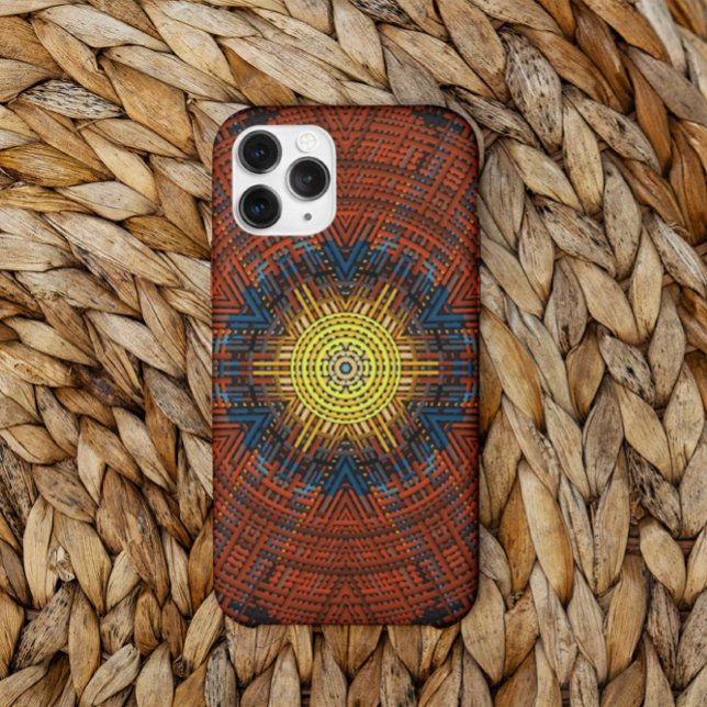 Capa Para iPhone 11 Weave Mandala Orange Yellow e Blue (Criador carregado)