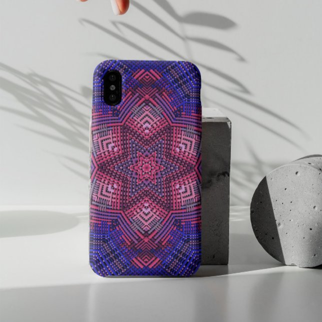 Capa Para iPhone 11 Weave Mandala Pink and Blue (Criador carregado)