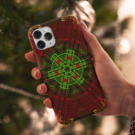 Capa Para iPhone 11 Weave Mandala Red e Green