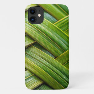 Capa Para iPhone 11 Weave verde fresca de bambu
