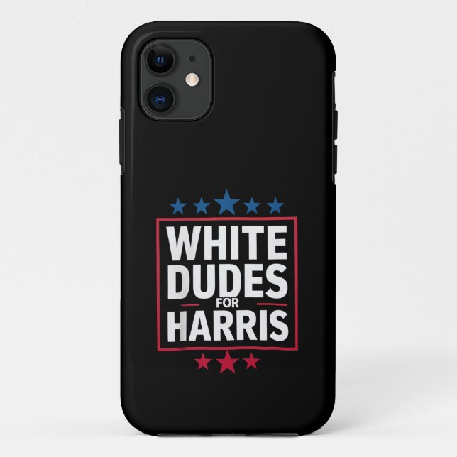 Capa Para iPhone 11 White Dudes For Kamala Harris Para Presidente 2024 (Verso)