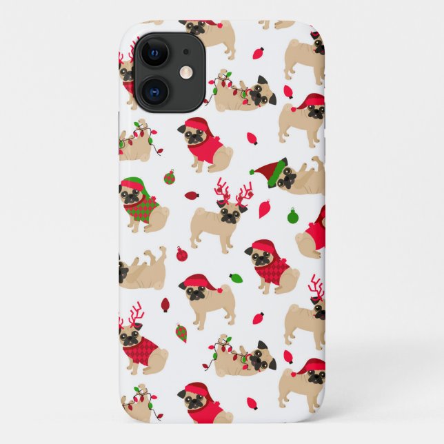Capa Para iPhone 11 White Pinos de Natal (Verso)