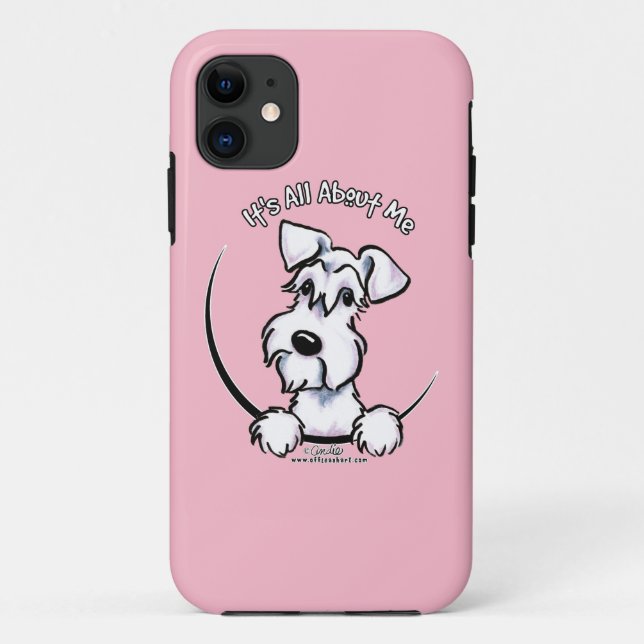 Capa Para iPhone 11 White Schnauzer IAAM Rosa (Verso)