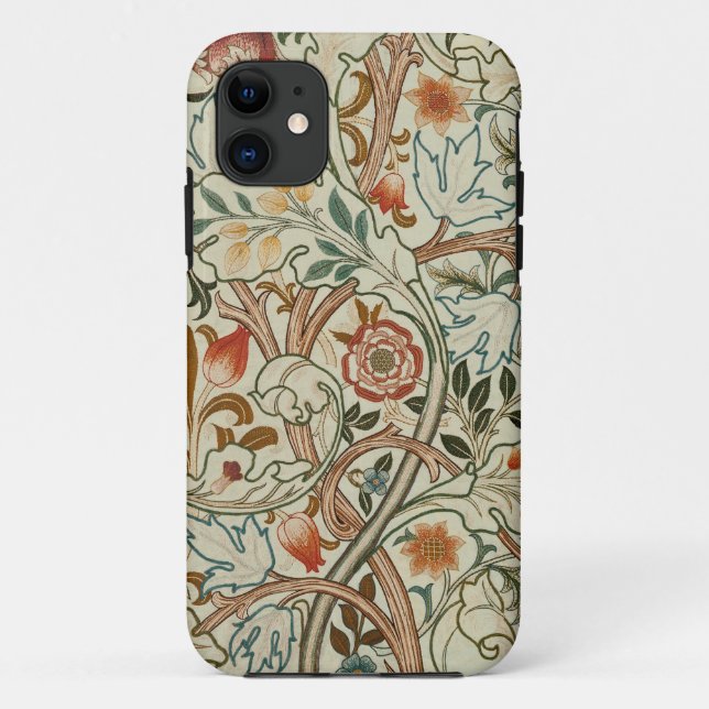 Capa Para iPhone 11 William Morris Acanthus Embroidery Floral Padrão (Verso)