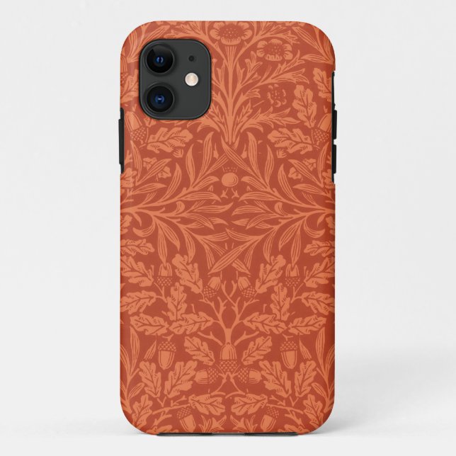 Capa Para iPhone 11 William Morris Acorn Wallpaper Nature Design (Verso)