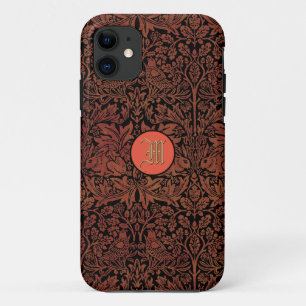 Capa Para iPhone 11 William Morris Brer Rabbit Faux Leather Monograma
