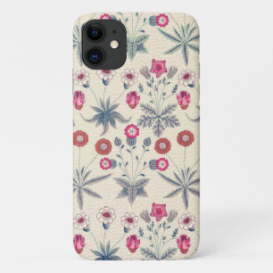 Capa Para iPhone 11 William Morris Daisy Padrão Floral Vermelho Laran