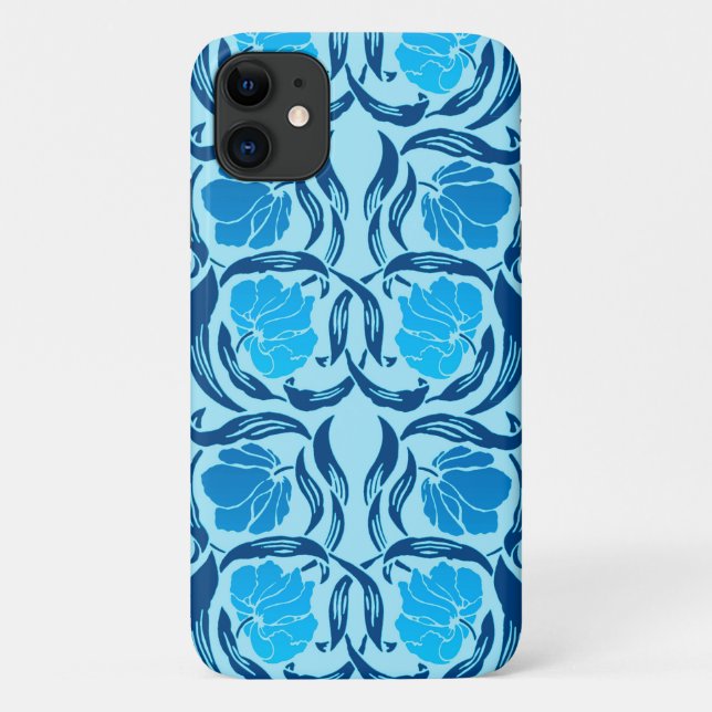 Capa Para iPhone 11 William Morris Pimpernel, Denim e Azul Claro (Verso)