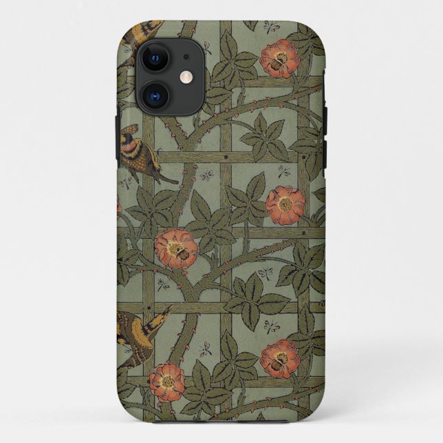 Capa Para iPhone 11 William Morris Trellis Wallpaper Art (Verso)