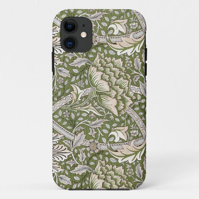Capa Para iPhone 11 William Morris Windrush flores florais clássicas (Verso)