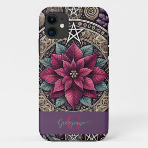 Capa Para iPhone 11 Witchy Poinsettia Pentagram Mandala