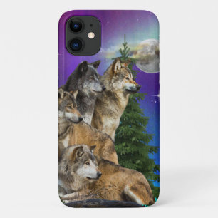 Capa Para iPhone 11 Wolf e Moon