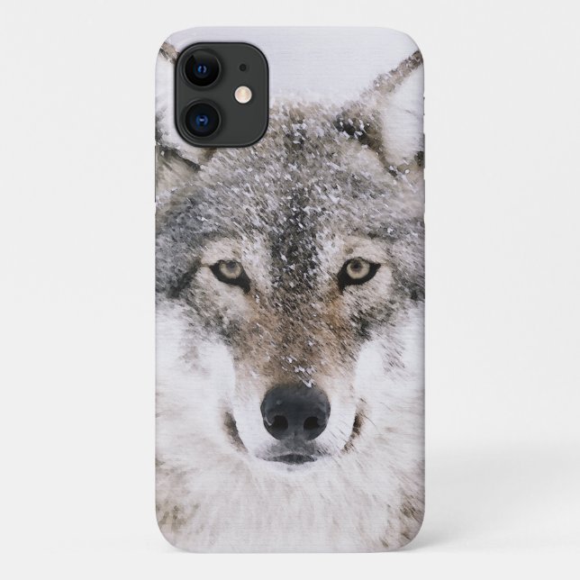 Capa Para iPhone 11 Wolf Portrait (Verso)