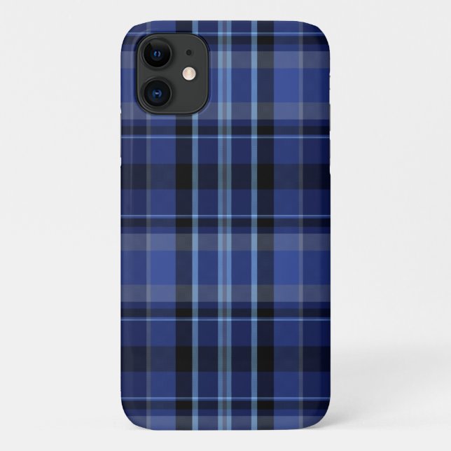 Capa Para iPhone 11 Xadrez azul marinho (Verso)