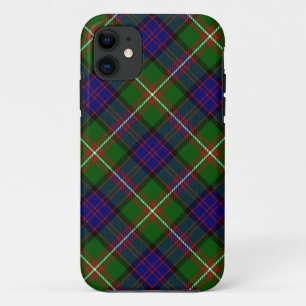 Capa Para iPhone 11 xadrez azul verde do tartã Clanranald