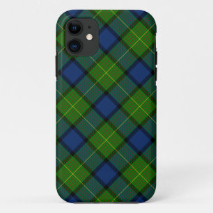 Capa Para iPhone 11 Xadrez azul verde Muir Moore tartan