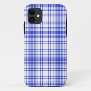 Capa Para iPhone 11 Xadrez branca azul 2