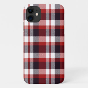 Capa Para iPhone 11 Xadrez Branca Vermelha Preta