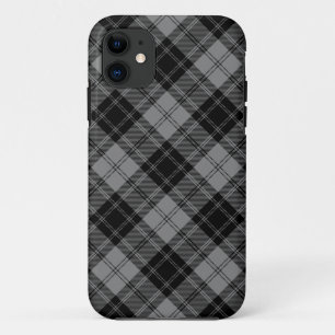 Capa Para iPhone 11 Xadrez de cinzas pretas Douglas tartan