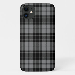 Capa Para iPhone 11 Xadrez de cinzas pretas Douglas tartan