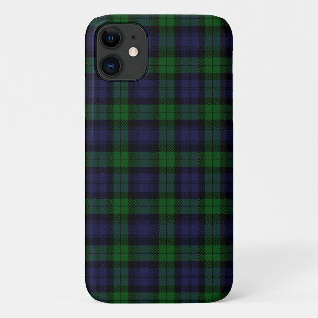 Capa Para iPhone 11 Xadrez de Tartan do Black Watch (Verso)