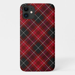 Capa Para iPhone 11 Xadrez de Tartan vermelho e preto