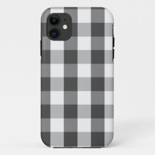 Capa Para iPhone 11 Xadrez de Verificação de Buffalo Branco da cinza