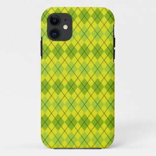 Capa Para iPhone 11 Xadrez escocês verde brilhante