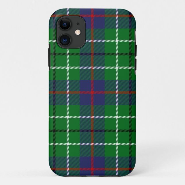 Capa Para iPhone 11 Xadrez Escocesa Clan Duncan Tartan (Verso)