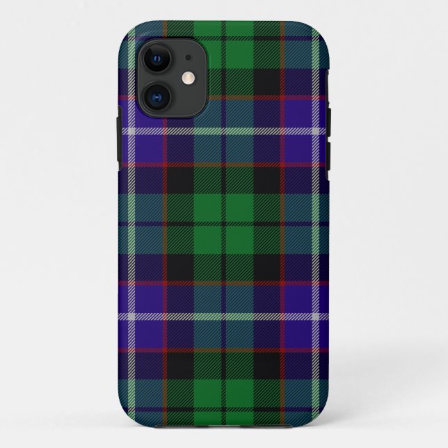 Capa Para iPhone 11 Xadrez Escocesa Clan Mitchell Tartan (Verso)