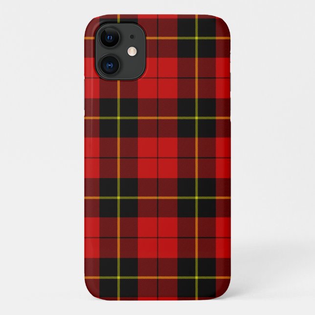 Capa Para iPhone 11 Xadrez preto Wallace Tartan (Verso)