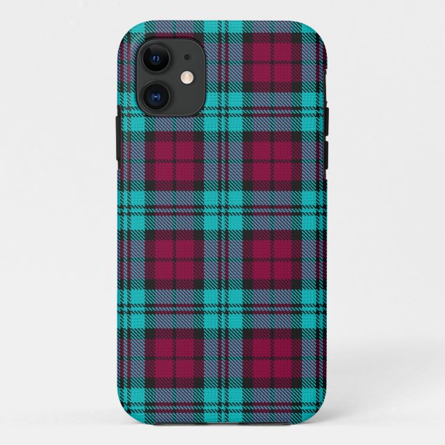 Capa Para iPhone 11 Xadrez Red Campbell Tartan Blackwatch (Verso)