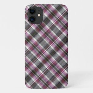 Capa Para iPhone 11 Xadrez roxa e Cinza