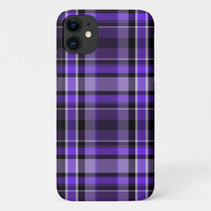 Capa Para iPhone 11 Xadrez roxa e preta
