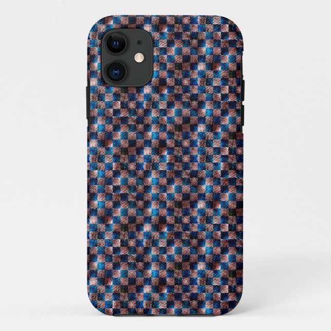 Capa Para iPhone 11 Xadrez russo em forma de arranhões cruzados (Verso)