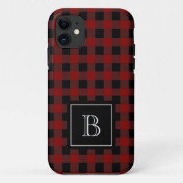 Capa Para iPhone 11 Xadrez Rustic Lumberjack Buffalo Monograma Persona
