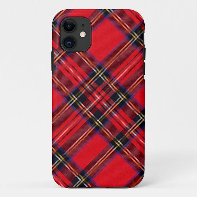 Capa Para iPhone 11 Xadrez vermelha de Stewart tartan (Verso)