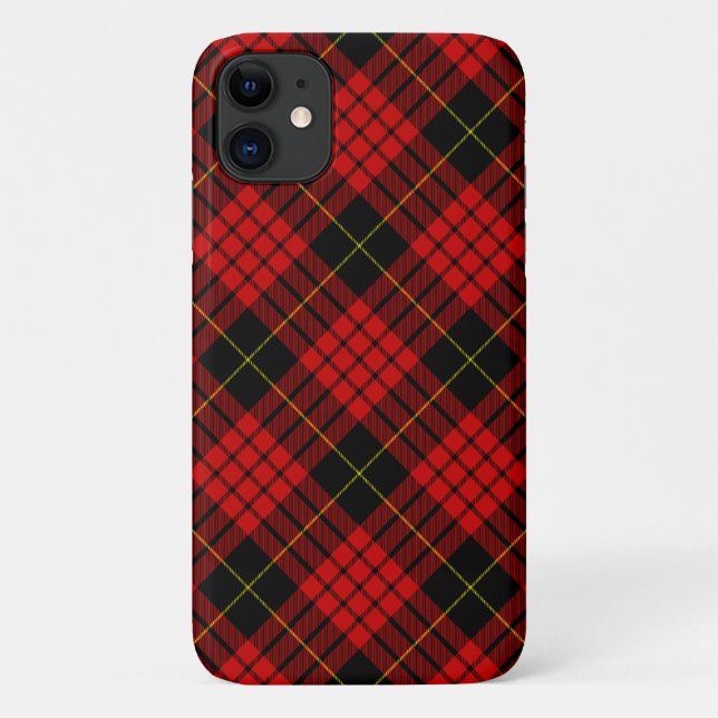 Capa Para iPhone 11 Xadrez Vermelho e Preto MacQueen Tartan (Verso)