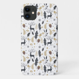 Capa Para iPhone 11 Xmas Deer e Deixa a Coleção de Saudações Felizes