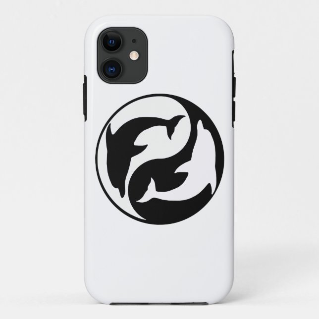 Capa Para iPhone 11 Yin Yang Dolphins iPhone 5G Case (Verso)