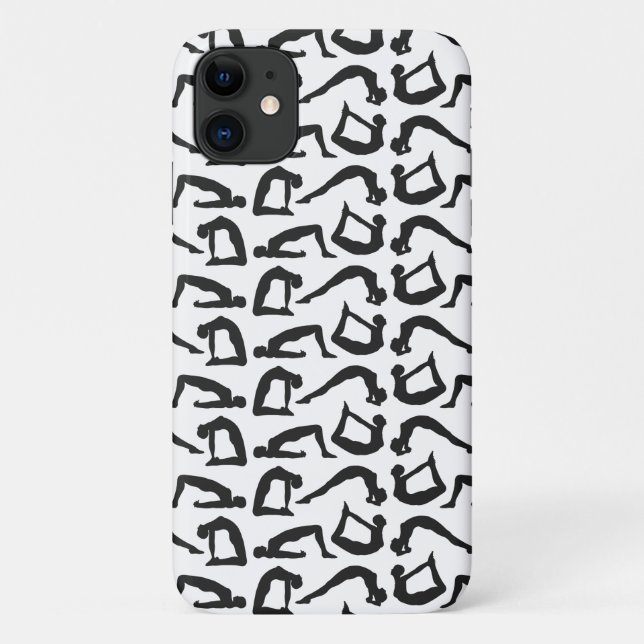 Capa Para iPhone 11 Yoga Positions Silhouettes (Verso)