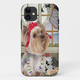 Capa Para iPhone 11 Yorkie assiste a Papais noeis