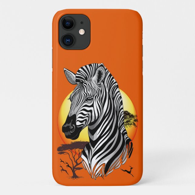 Capa Para iPhone 11 Zebra African Savanna Wild Animal (Verso)