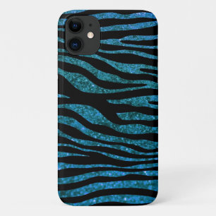 Capa Para iPhone 11 Zebra azul, Zebra brilhante, Impressão Zebra, Stri