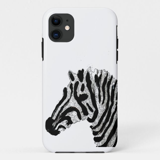 Capa Para iPhone 11 Zebra - Impressão em preto e branco (Verso)