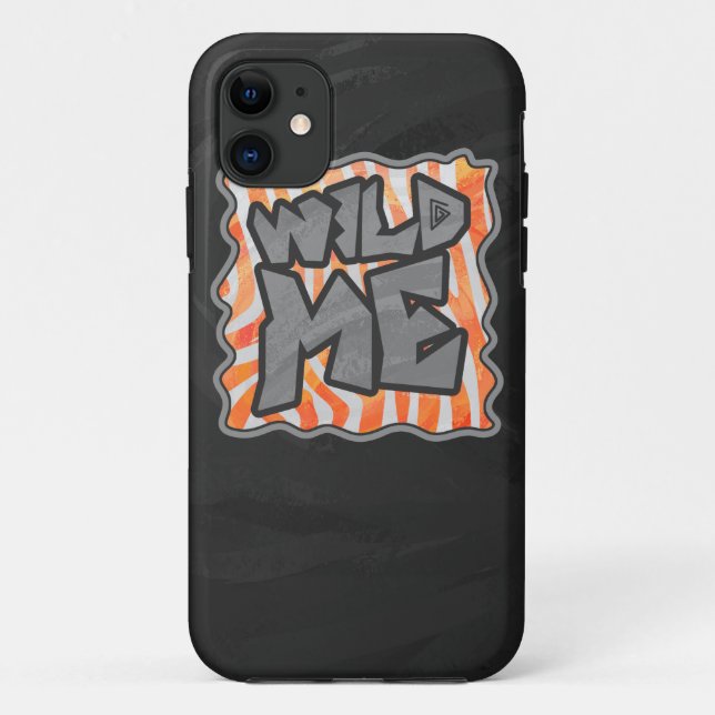 Capa Para iPhone 11 Zebra Orange e White Wild Me (Verso)