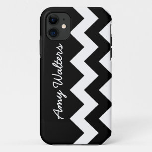 Capa Para iPhone 11 ziguezague branco/preto personalizado