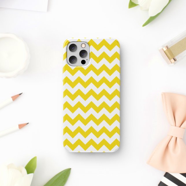 Capa Para iPhone 11 Zigzag Amarelo, Chevron Amarelo, Padrão Geométrico (Criador carregado)