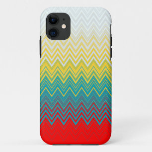 Capa Para iPhone 11 Zigzag Branco Amarelo-Vermelho